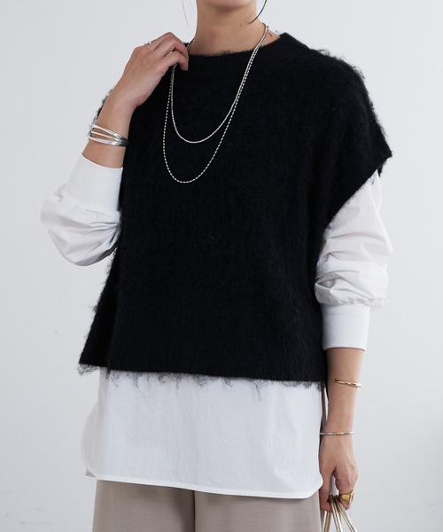 SHENERY（シーナリー）の「起毛ニットベスト（ベスト・レディース・オフホワイト/グレー/ブラック・FREE）」の3枚目の写真