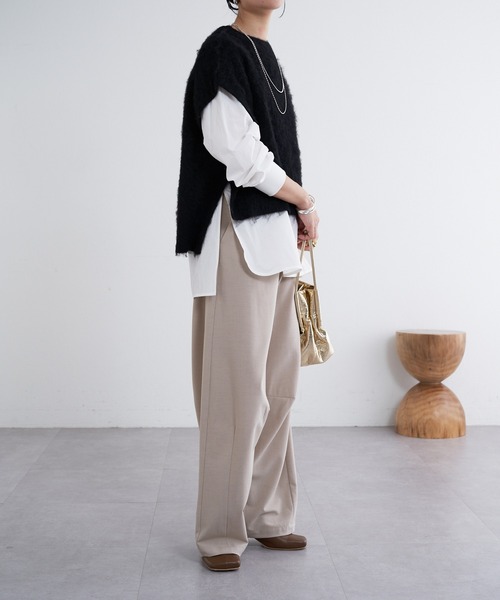 SHENERY（シーナリー）の「起毛ニットベスト（ベスト・レディース・オフホワイト/グレー/ブラック・FREE）」の4枚目の写真