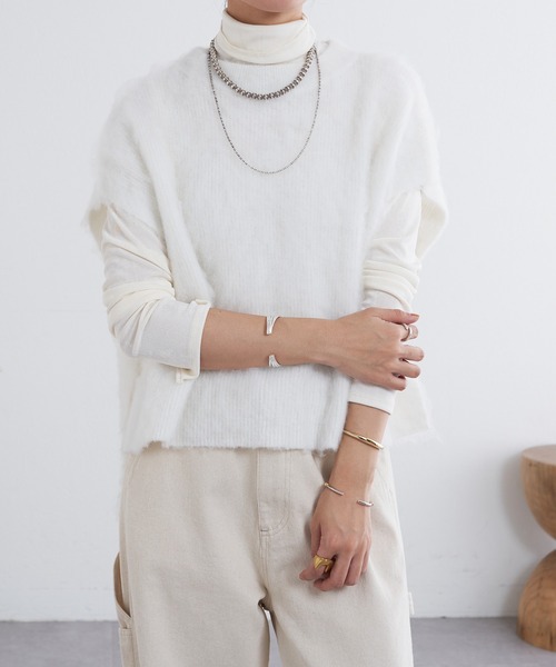 SHENERY（シーナリー）の「起毛ニットベスト（ベスト・レディース・オフホワイト/グレー/ブラック・FREE）」の5枚目の写真