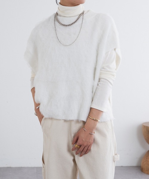 SHENERY（シーナリー）の「起毛ニットベスト（ベスト・レディース・オフホワイト/グレー/ブラック・FREE）」の6枚目の写真