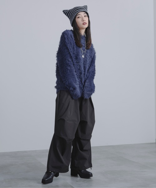 Ellno Loset（エルノロゼット）の「ネコミミニット帽（ニットキャップ/ビーニー・メンズ・グレー/オフホワイト/ブラック・FREE）」の12枚目の写真