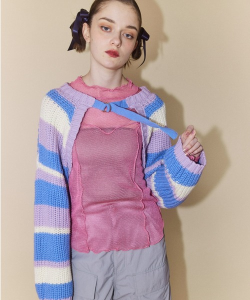 Candy Stripper（キャンディストリッパー）の「DAZZLE LAME MESH トップス（その他トップス・レディース・ピンク/ブラック/オフホワイト・2）」の7枚目の写真