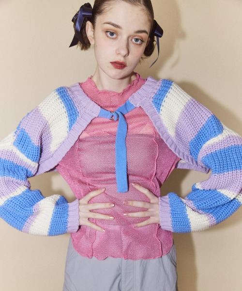 Candy Stripper（キャンディストリッパー）の「DAZZLE LAME MESH トップス（その他トップス・レディース・ピンク/ブラック/オフホワイト・2）」の8枚目の写真