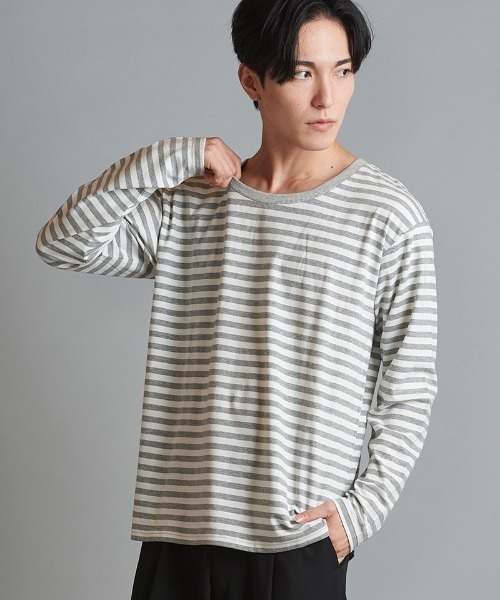 mlt4593- ボーダーU-NロンT カットソー(Tシャツ/カットソー)|NO ID.(ノーアイディ)