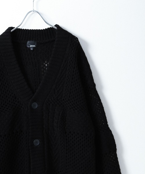 __gram.(スペースグラム)の「【_gram.】 編み地 切替 透かし JQD ニット カーディガン(カーディガン/ボレロ・メンズ・ブラック/ブラウン/グレー・MEDIUM/LARGE)」の21枚目の写真