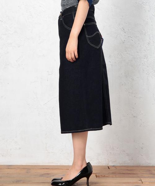 Lee（リー）の「Lee（リー）ミモレDENIM スカート ◆（デニムスカート・レディース・ネイビー・SMALL/MEDIUM）」の9枚目の写真