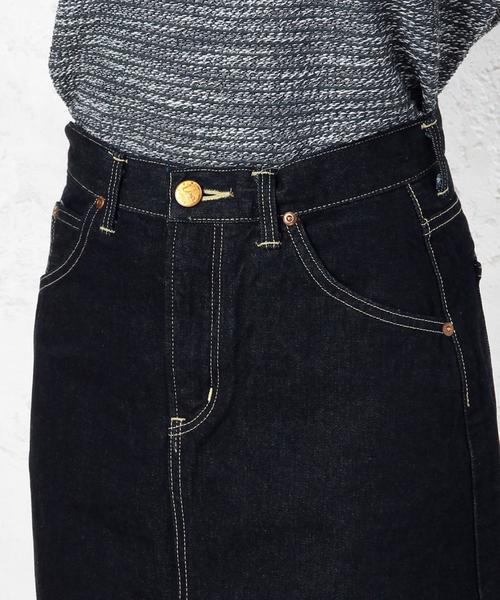 Lee（リー）の「Lee（リー）ミモレDENIM スカート ◆（デニムスカート・レディース・ネイビー・SMALL/MEDIUM）」の2枚目の写真