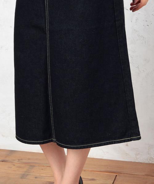 Lee（リー）の「Lee（リー）ミモレDENIM スカート ◆（デニムスカート・レディース・ネイビー・SMALL/MEDIUM）」の5枚目の写真