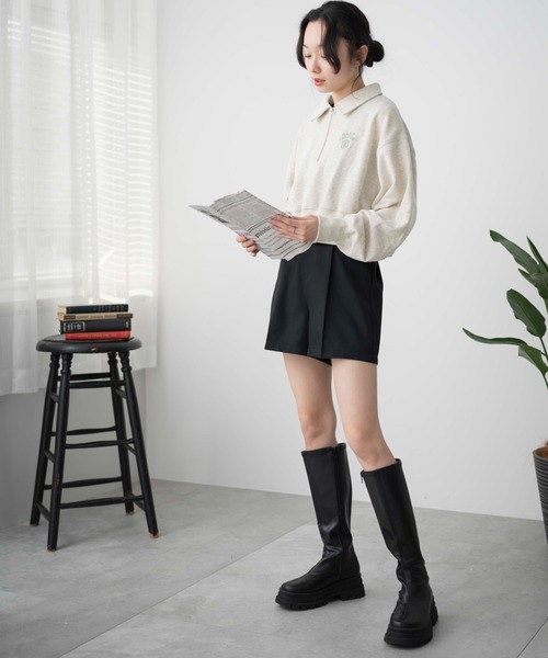 WEGO(ウィゴー)の「WEGO/ハーフZIP襟付きショートスウェット(スウェット・レディース・ホワイト/オートミール/杢グレー/オレンジ系その他2・FREE)」の22枚目の写真