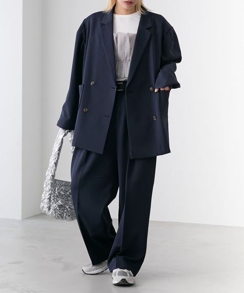 forksy.（フォルクシー）の「【forksy.】パワーショルダーダブルジャケット（テーラードジャケット・レディース・杢グレー/ネイビー・FREE）」の17枚目の写真