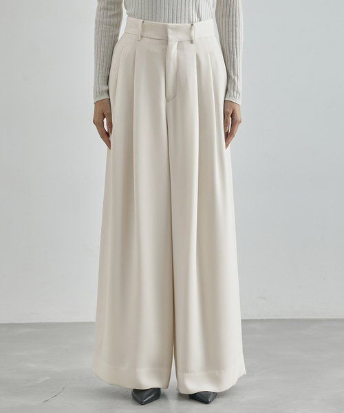 ROPE'（ロペ）の「【一部店舗限定】ダブルクロス2タックワイドパンツ（その他パンツ・レディース・オフホワイト/ネイビー・38）」の8枚目の写真