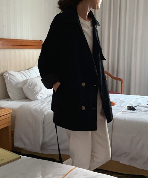 aimoha（アイモハ）の「トレンチジャケット（トレンチコート・レディース・カーキ/ブラック/ベージュ・FREE）」の2枚目の写真