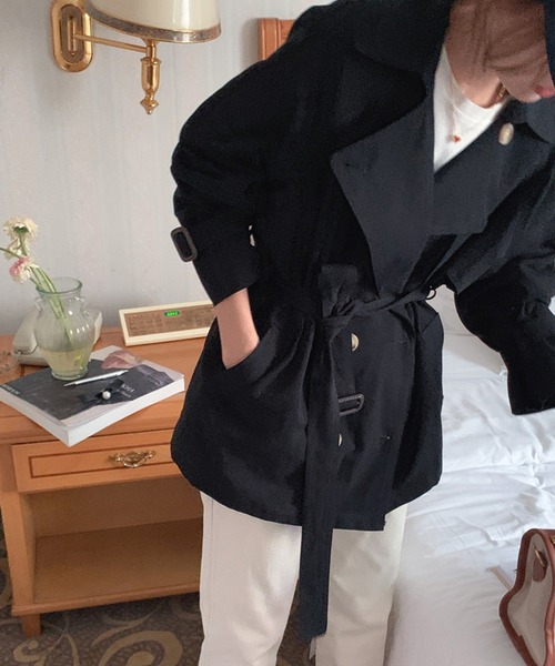 aimoha（アイモハ）の「トレンチジャケット（トレンチコート・レディース・カーキ/ブラック/ベージュ・FREE）」の15枚目の写真