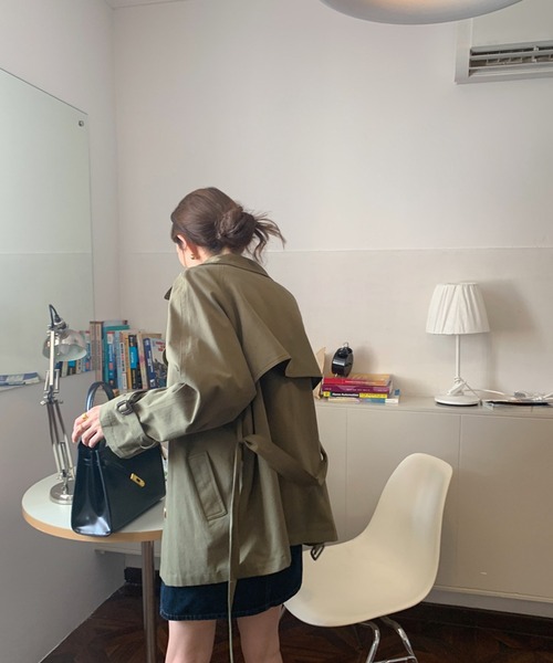 aimoha（アイモハ）の「トレンチジャケット（トレンチコート・レディース・カーキ/ブラック/ベージュ・FREE）」の7枚目の写真