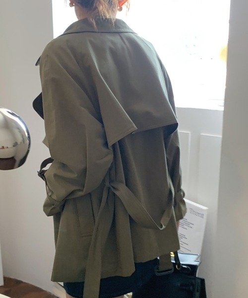 aimoha（アイモハ）の「トレンチジャケット（トレンチコート・レディース・カーキ/ブラック/ベージュ・FREE）」の6枚目の写真