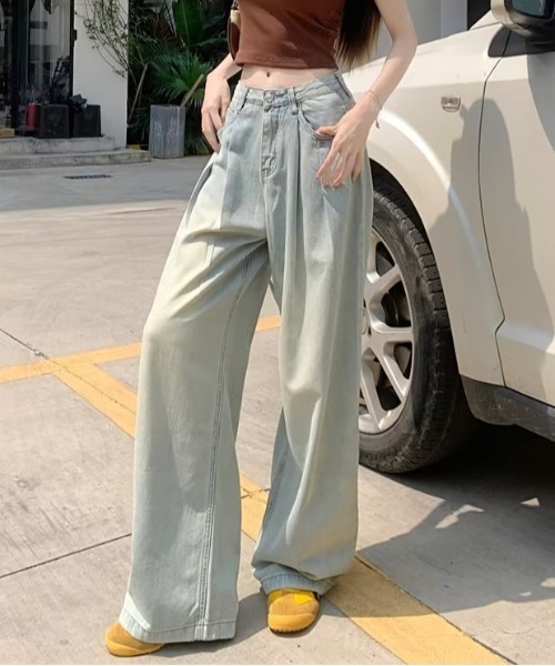 セール】タックスーパーワイドデニムパンツ（デニムパンツ