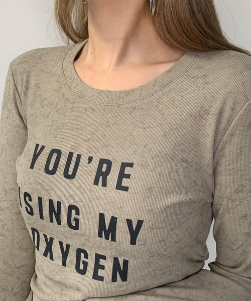 non-hedge(ノンヘッジ)の「サイドドロストロゴショート丈Tシャツ(Tシャツ/カットソー・レディース・ブラック/ベージュ/カーキ/オフホワイト/チャコールグレー・FREE)」の19枚目の写真