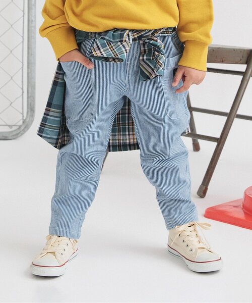 BREEZE（ブリーズ）の「【リンク】シェフパンツ（その他パンツ・キッズ・ベージュ/チャコール/チェック/インディゴブルー/ストライプ/その他10・80/90/100/110/120/130/140）」の4枚目の写真