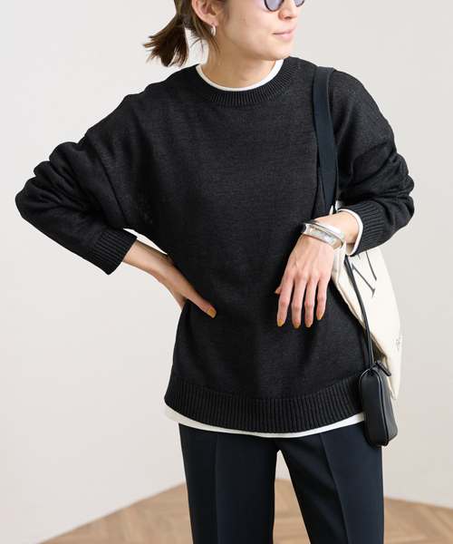 FRAMeWORK（フレームワーク）の「≪追加≫ウォッシャブルペーパーヤーンニット（ニット/セーター・レディース・ブラック/スカイブルー/ホワイト/レッド・FREE）」の5枚目の写真