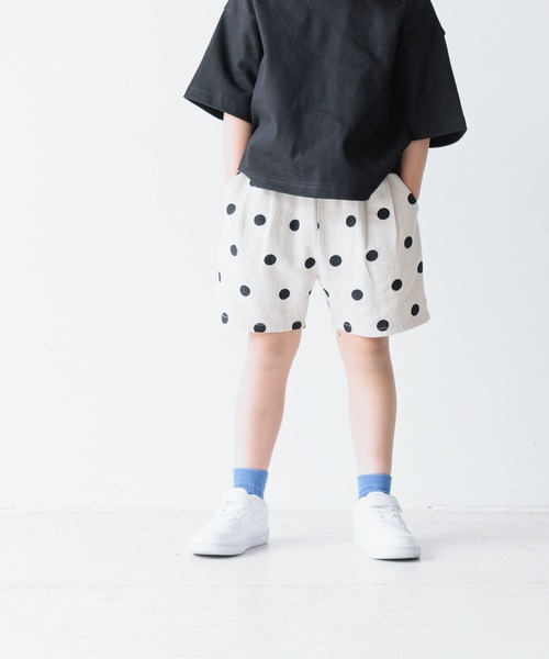LOWRYS FARM(ローリーズファーム)の「コットンタックショートパンツ 100816(その他パンツ・キッズ・ブラック/グレー系その他/ブラック系その他/ベージュ系その他・110cm/120cm/130cm/140cm/150cm)」の1枚目の写真