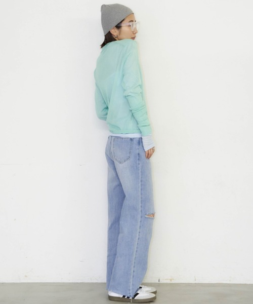 Auntie Rosa Holiday(アンティローザホリデー)の「フィンガーホールラメシアープルオーバー(ニット/セーター・レディース・シルバー/ライトグリーン/シャンパン・FREE)」の13枚目の写真