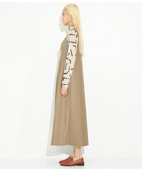 Settimissimo（セッティミッシモ）の「ディープVネック タックデザイン ロングワンピース（ワンピース・レディース・モカ/ブラック・M）」の10枚目の写真