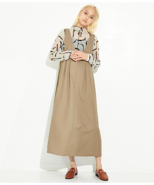 Settimissimo（セッティミッシモ）の「ディープVネック タックデザイン ロングワンピース（ワンピース・レディース・モカ/ブラック・M）」の15枚目の写真