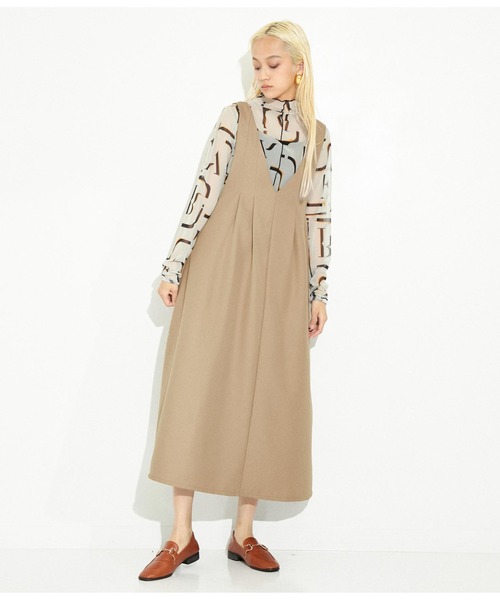 Settimissimo（セッティミッシモ）の「ディープVネック タックデザイン ロングワンピース（ワンピース・レディース・モカ/ブラック・M）」の17枚目の写真