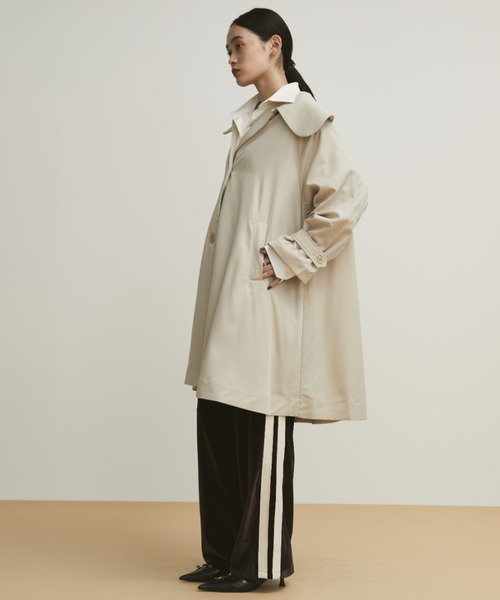MERLOT（メルロー）の「丸襟ステンカラーコート（ステンカラーコート・レディース・ライトグリーン/ベージュ・FREE）」の19枚目の写真