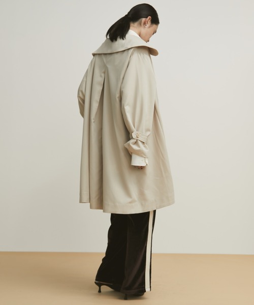 MERLOT（メルロー）の「丸襟ステンカラーコート（ステンカラーコート・レディース・ライトグリーン/ベージュ・FREE）」の3枚目の写真