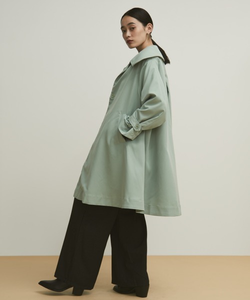 MERLOT（メルロー）の「丸襟ステンカラーコート（ステンカラーコート・レディース・ライトグリーン/ベージュ・FREE）」の13枚目の写真