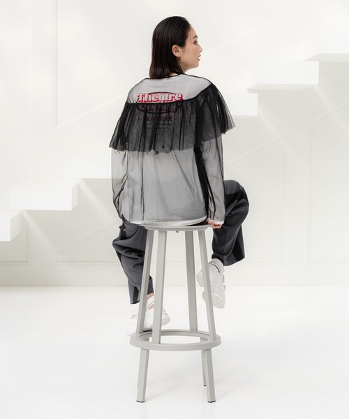 LAKOLE（ラコレ）の「チュールフリルプルオーバー / 108142（その他トップス・レディース・ライトブルー/ブラック/アイボリー・MEDIUM/SMALL）」の8枚目の写真