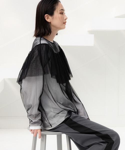 LAKOLE（ラコレ）の「チュールフリルプルオーバー / 108142（その他トップス・レディース・ライトブルー/ブラック/アイボリー・MEDIUM/SMALL）」の11枚目の写真