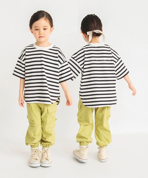 BRANSHES（ブランシェス）の「カーゴロングパンツ（カーゴパンツ・キッズ・アイボリー/ライム・110/120/130/140/150/90/100）」の4枚目の写真
