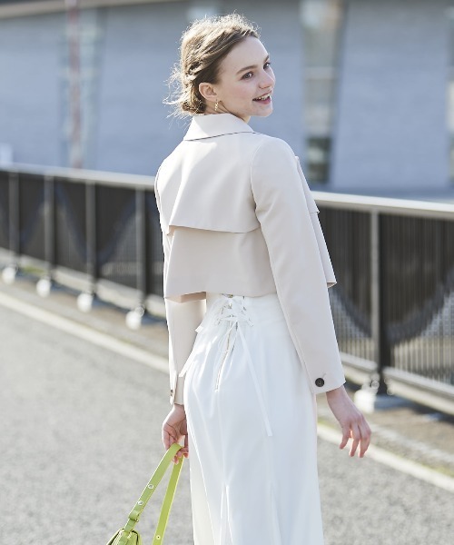 セール】ダブルクロスショートトレンチ（トレンチコート）｜AND