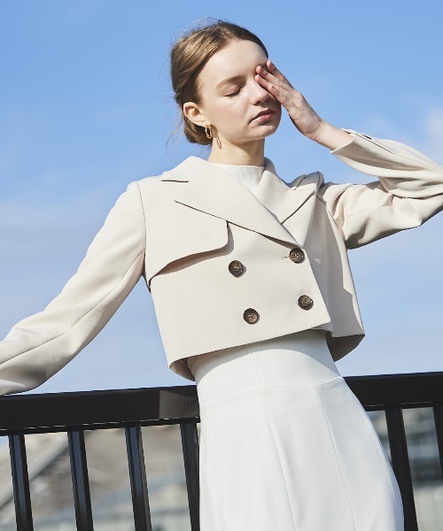 【セール】ダブルクロスショートトレンチ（トレンチコート）｜And Couture（アンドクチュール）