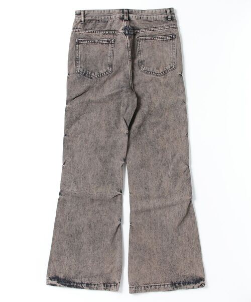 XU(エックスユー)の「ストリートファッション XU エックスユー vintage flare pants オーバーサイズ デニム ジーンズ ジーパン フレアデニムパンツ フレアパンツ 韓国ファッション 韓国ストリート(デニムパンツ・メンズ・ブラウン・XL/L)」の2枚目の写真