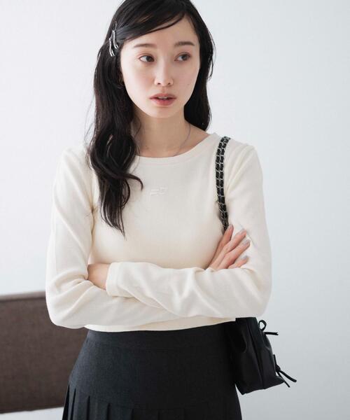 WEGO(ウィゴー)の「WEGO/ヴィンテージウォッシュリブロンT(Tシャツ/カットソー・レディース・オフホワイト/スミクロ/ライム・FREE)」の2枚目の写真