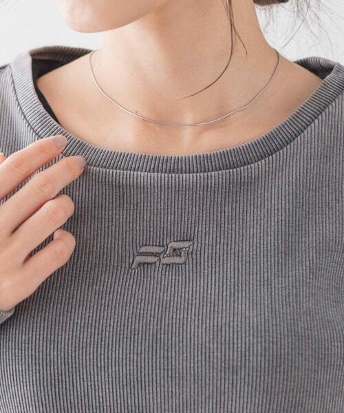 WEGO(ウィゴー)の「WEGO/ヴィンテージウォッシュリブロンT(Tシャツ/カットソー・レディース・オフホワイト/スミクロ/ライム・FREE)」の7枚目の写真