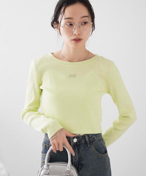 WEGO(ウィゴー)の「WEGO/ヴィンテージウォッシュリブロンT(Tシャツ/カットソー・レディース・オフホワイト/スミクロ/ライム・FREE)」の19枚目の写真