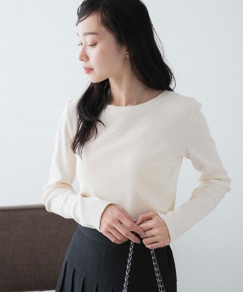 WEGO(ウィゴー)の「WEGO/ヴィンテージウォッシュリブロンT(Tシャツ/カットソー・レディース・オフホワイト/スミクロ/ライム・FREE)」の9枚目の写真