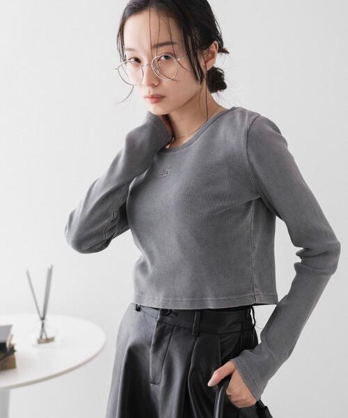 WEGO(ウィゴー)の「WEGO/ヴィンテージウォッシュリブロンT(Tシャツ/カットソー・レディース・オフホワイト/スミクロ/ライム・FREE)」の13枚目の写真