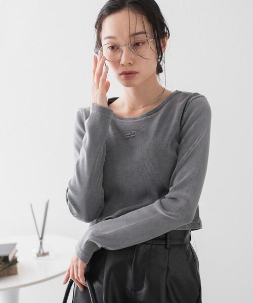 WEGO(ウィゴー)の「WEGO/ヴィンテージウォッシュリブロンT(Tシャツ/カットソー・レディース・オフホワイト/スミクロ/ライム・FREE)」の14枚目の写真