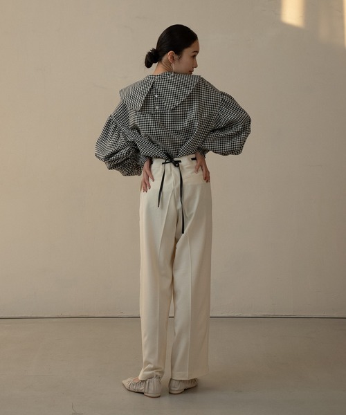 I_am（アイアム）の「removal collar volume sleeve blouse / リムーヴァルカラーボリュームスリーブブラウス（シャツ/ブラウス・レディース・ブラック/ホワイト系その他/チェック・FREE）」の11枚目の写真