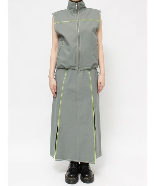 jouetie（ジュエティ）の「ZIPワークベスト【セットアップ対応】（ベスト・レディース・グレー/ピンク・MEDIUM）」の6枚目の写真