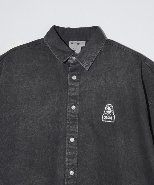 X-girl(エックスガール)の「FACE PIGMENT DYED S/S SHIRT(シャツ/ブラウス・レディース・ブラック/オリーブ/レッド・S/M)」の19枚目の写真