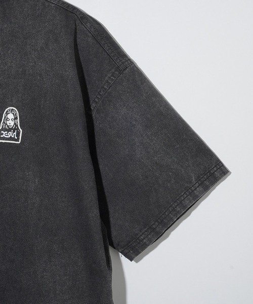 X-girl(エックスガール)の「FACE PIGMENT DYED S/S SHIRT(シャツ/ブラウス・レディース・ブラック/オリーブ/レッド・S/M)」の21枚目の写真