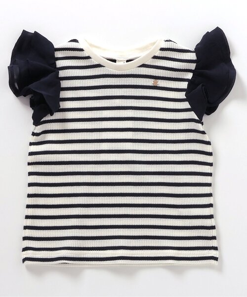 apres les cours(アプレレクール)の「ワッフルフリルTシャツ(Tシャツ/カットソー・キッズ・アイボリー/サックスブルー/その他2/ネイビー/グリーン/ピンク・80/90/100/110/120/130/140)」の13枚目の写真
