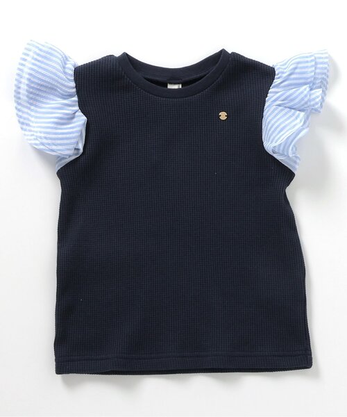 apres les cours(アプレレクール)の「ワッフルフリルTシャツ(Tシャツ/カットソー・キッズ・アイボリー/サックスブルー/その他2/ネイビー/グリーン/ピンク・80/90/100/110/120/130/140)」の14枚目の写真