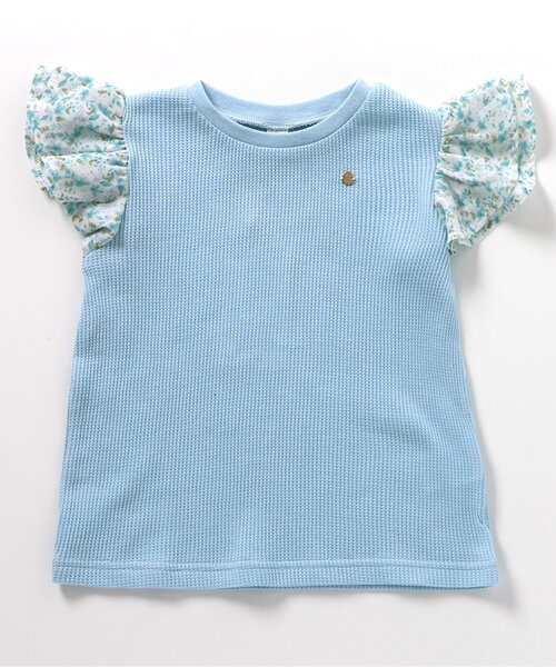 apres les cours(アプレレクール)の「ワッフルフリルTシャツ(Tシャツ/カットソー・キッズ・アイボリー/サックスブルー/その他2/ネイビー/グリーン/ピンク・80/90/100/110/120/130/140)」の16枚目の写真